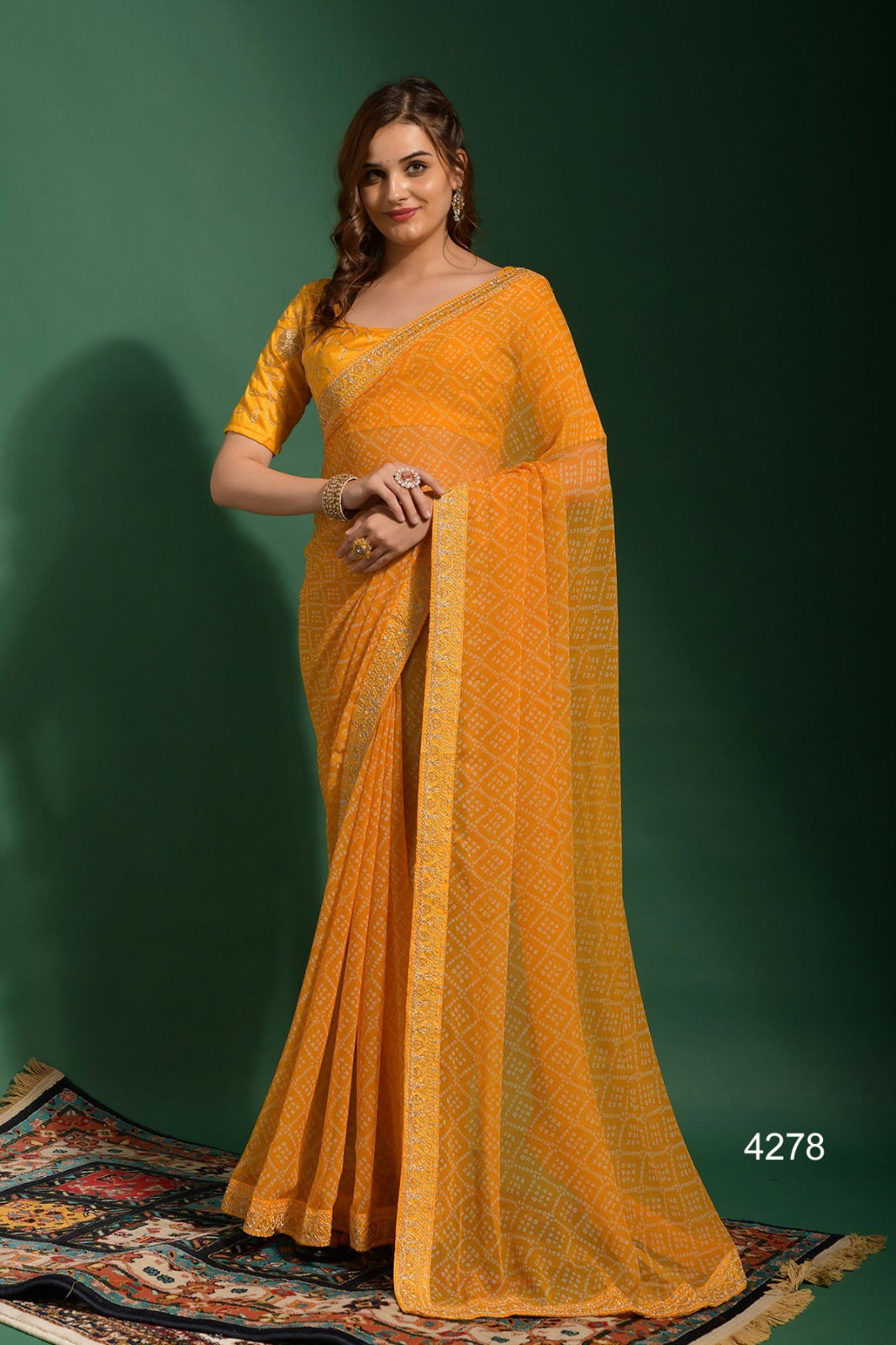 Nazneen Bandhani Wholesale Printed Georgette Sarees Catalog